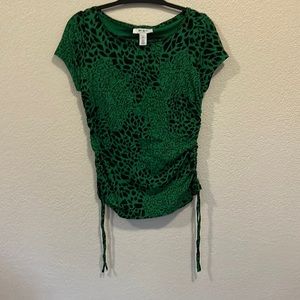 White House Black Market Green/Black T-shirt